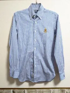 【美品】POLO RALPH LAUREN　ブルーストライプ長袖シャツ
