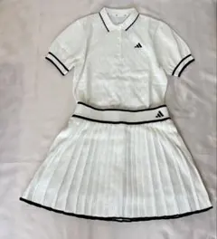 新品adidasゴルフ　パフスリーブニット　プリーツスカート　春夏セットアップ