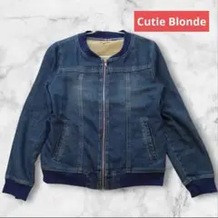 ✨美品✨ Cutie Blonde ノーカラーデニムジャケット（M／ブルー）