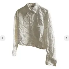 【人気商品】ZARA フラワーシャツ　ホワイト