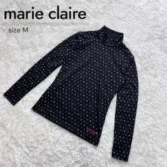 【良品】marie claire マリクレール モックネック 長袖 黒 M