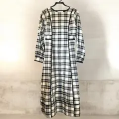 VANNIE U チェック柄 ロングワンピース 長袖のサムネイル