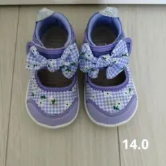 IFME サンダル　紫　リボン付き　14.0