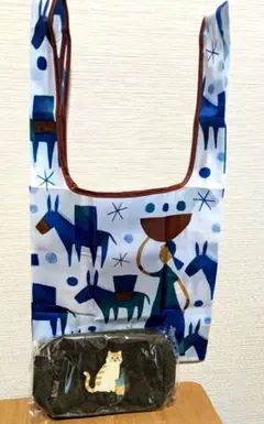 カルディ、エコバッグと猫のポーチ