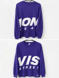 VISION STREET WEAR 長袖 ロンT 紫 ロゴ入り Lサイズ 古着のサムネイル