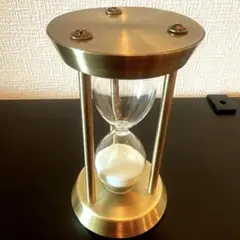 【新品】真鍮風アンティーク砂時計 5分計 インテリア雑貨　ホワイト
