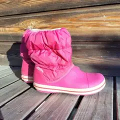【クロックス】crocs ピンク レイン・スノーブーツ 21-22cm J3