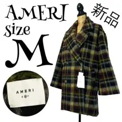 AMERI ADORABLE SHAGGY CHECK COAT M