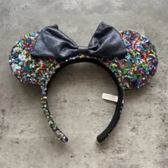 【美品】ミニーマウスカラフルカチューシャ（スパンコール）