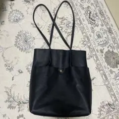 合皮シンプルトートバッグ ブラック