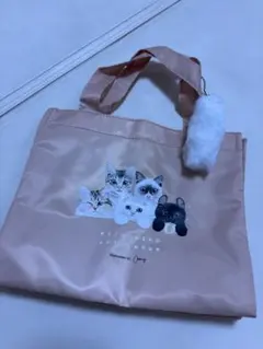 ねこねこ食パン ねこねこの日　トートバッグ しっぽチャーム付き