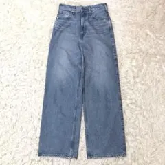 美品　upper hights ハイライズワイドストレートデニム　FLOW