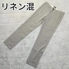 セオリーTheory　リネン混　パンツ　グレー灰色　32　ZAINE　シンプル