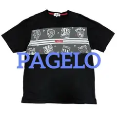 PAGELO デザインTシャツ ブラック L Y2K アメカジ グランジ 古着のサムネイル