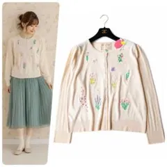 【タグ付き】franche lippee　刺繍カーディガン　大きいサイズ　3Lのサムネイル