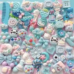 デコパーツアソート ❁⃘ ホイップデコ デコパーツまとめ売り 水色界隈 水色
