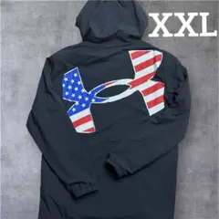【美品】アンダーアーマー フルジップパーカー 星条旗 《XXLサイズ》