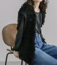 mystic ループニットベストブラック