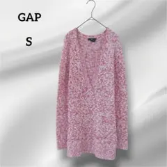 GAP 長袖 ニット セーター Vネック　ピンク ホワイト S