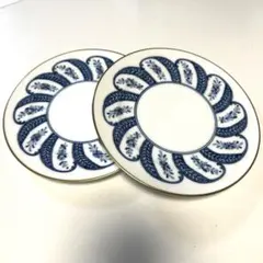 【新品•未使用•2枚セット】大倉陶園 呉須更紗 約20cm デザート皿のサムネイル