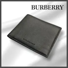 BURBERRY バーバリー　二つ折り財布 レザー ブラック　ノバチェック
