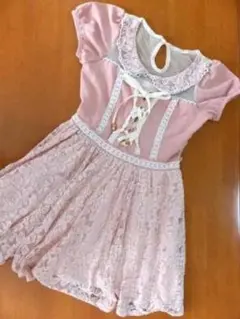 今日削除❗　リズリサ ピンク レースアップ ワンピース