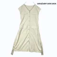 LUCA/LADY LUCK LUCA ベルト付き ロングワンピース アイボリーのサムネイル