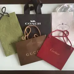 GUCCI COACH Cartier PRADA ショッピングバッグセット