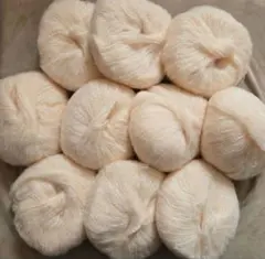 ふわふわ　モヘア毛糸　編み物　10玉　手芸　250g　ベージュカラー
