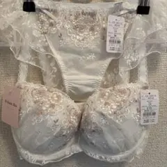 ナルエー/ブラショーツセットE70 花柄　レース　ホワイト系