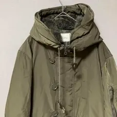 【訳あり】ブリストーム　ミリタリー風ジャケット(L)カーキ中綿フード内側ボア