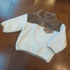キッズ フリース　トップス 100cm ホワイト/ブラウン