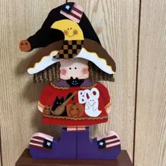 ハロウィン魔女の木製デコレーション