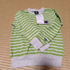 夏物断捨離中さま専用　Champion グリーンストライプ トレーナー 120