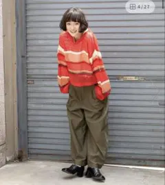 Niko and… 透かしMIXボーダーニットプルオーバー Mサイズ