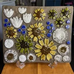 マーガレットの丸い陶板　レア／Jie Gantofta スウェーデン マーガレットの丸い陶板 レア／Jie Gantofta スウェーデン