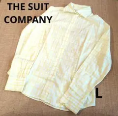 THE SUIT COMPANY チェック柄 長袖シャツ イエロー L
