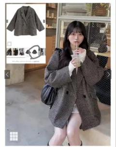 グレンチェックツイードジャケット