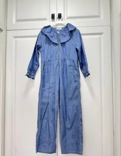 デニム　サロペット　オーバーオール　130サイズ　ガーリー　フリル