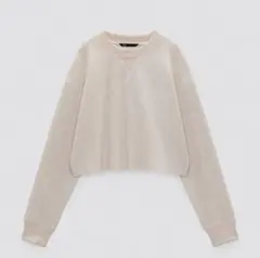 Zara クロップソフトニットスウェット
