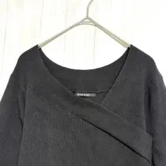 ワンウェイ　カシュクール リブニット　黒　F