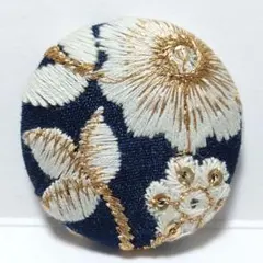 インド刺繍　№3269　ネイビーゴールド　㊳ミリ