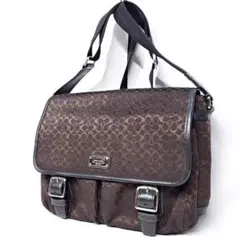 【美品】 COACH コーチ シグネチャー メッセンジャーバッグ F70283