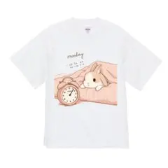 ❤️人気❤️ハイクオリティー Tシャツ うさぎ 憂鬱 月曜日 前 ホワイト Lサイズ