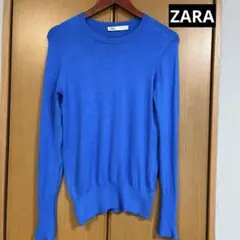 ZARA 薄手ニットセーター 無地ニットMサイズ ブルー