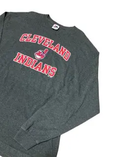 CLEVELAND INDIANS 長袖カットソー グレー　ワフー酋長モデル