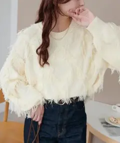 DISCOAT 【WEB限定】フリンジ使いプルオーバー