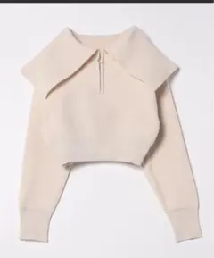 dazzlin ダズリン　オーバーカラーZIPニットトップス