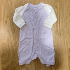 COMME CA ISM ロゴプリント長袖ツーウェイオール (ラベンダー)