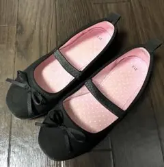 黒いリボン付き　バレエシューズ　21.0cm
